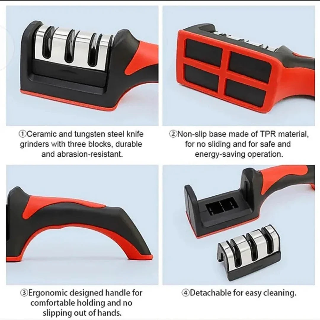 3-Stage Knife Sharpener – Repair, Sharpen & Polish