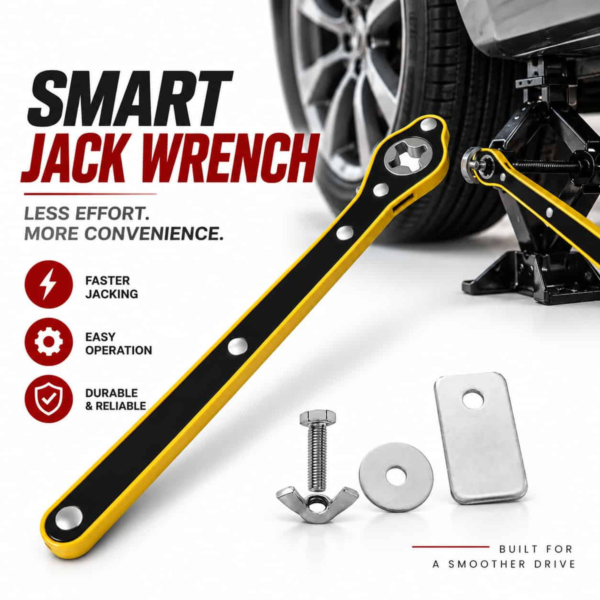 Smart Jack Wrench – 360 Degree Universal Car Jack Lifting Tool